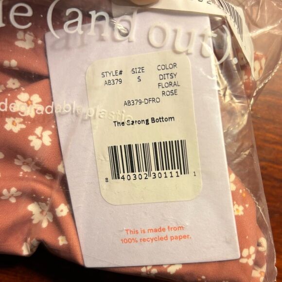 NEW Andie Swim Sarong Bottom Side Tie Skirt Coverup Ditsy Floral Rose Pink Small - Picture 3 of 8